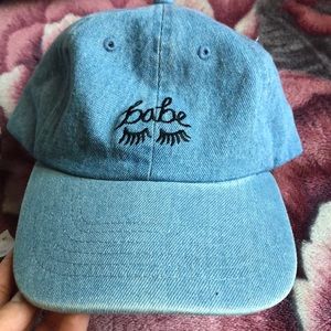 Urban Outfitters denim "BABE" cap
